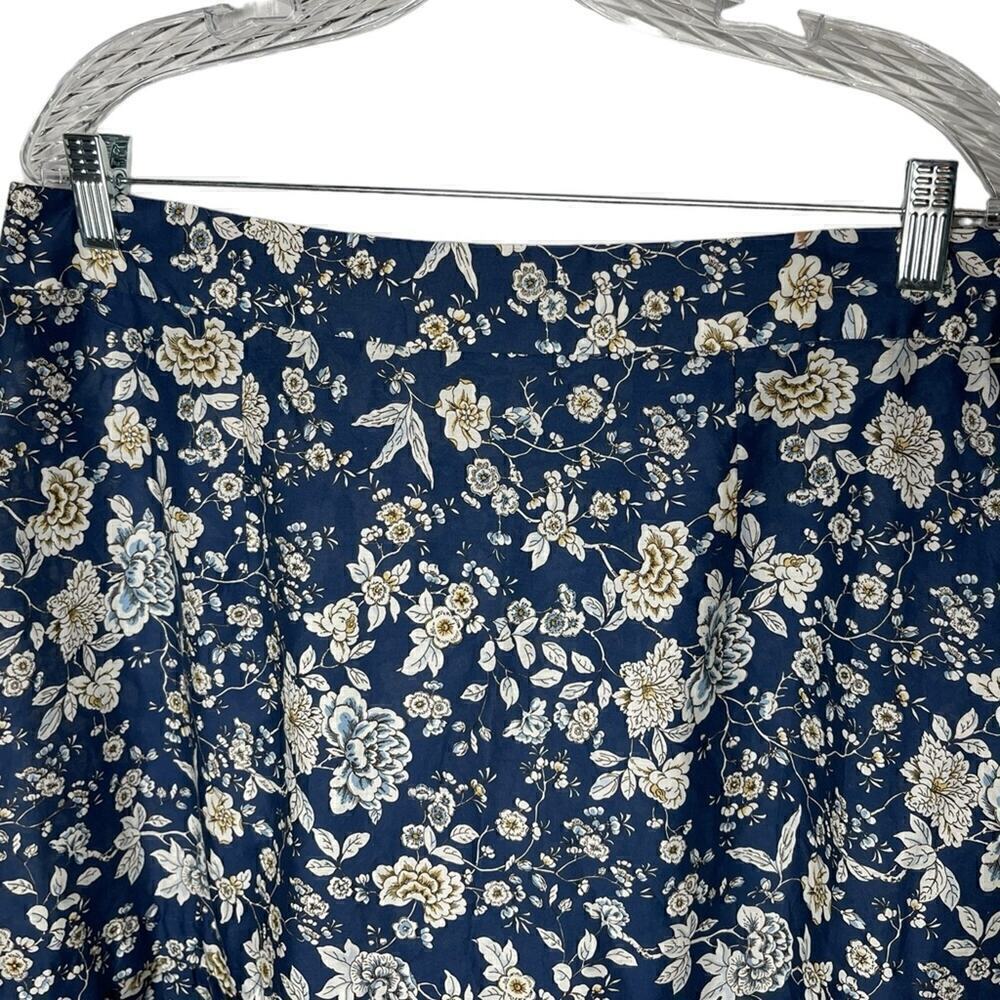 Antonio Melani Floral Cottage Core Midi Ruffle Tier Skirt Blue White size 12 - Picture 4 of 12